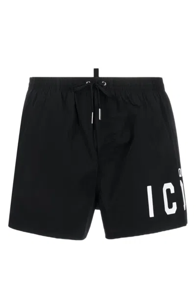 Dsquared2 Icon Logo Swimwear In Nero