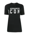 Dsquared2 Icon Logo Printed Crewneck T-shirt In Black