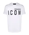 Dsquared2 White Crewneck T-shirt With Maxi Logo Print On The Front In White