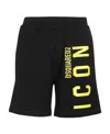 Dsquared2 Vertical Icon Print Jersey Sweat Shorts In Black