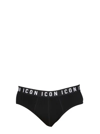 Dsquared2 Icon Logo Waistband Boxers In Nero