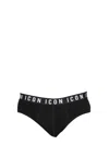 Dsquared2 Cotton Icon Slip With Logoed Waistband In Black