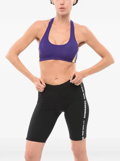 Dsquared2 Icon Logo-band Sports Bra In Blue