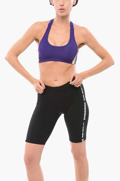 Dsquared2 Icon Logo-band Sports Bra In Violet