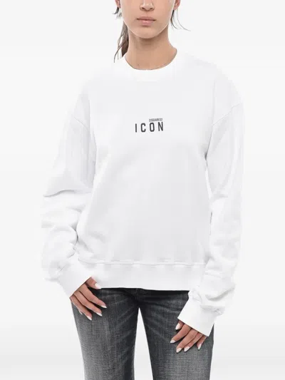 Dsquared2 Icon Logo-print Cotton Sweatshirt In White