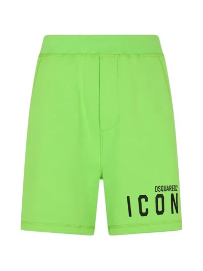 Dsquared2 Icon Logo-print Shorts In Green