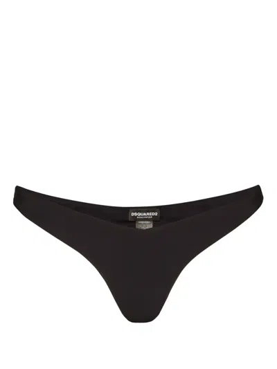 Dsquared2 Icon Low-waist Bikini Bottoms In Black