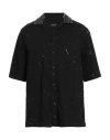 Dsquared2 Icon Man Denim Shirt Black Size 42 Cotton, Elastomultiester, Elastane In Black