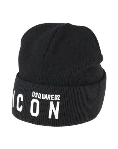 Dsquared2 Icon Man Hat Black Size Onesize Wool