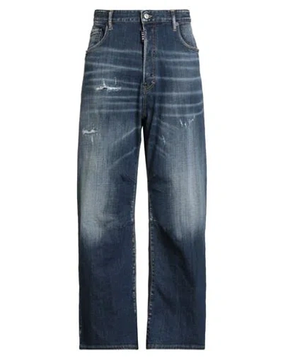 Dsquared2 Icon Man Jeans Blue Size 36 Cotton, Elastane, Calfskin