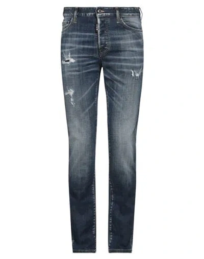 Dsquared2 Icon Man Jeans Blue Size 38 Cotton, Elastane, Calfskin