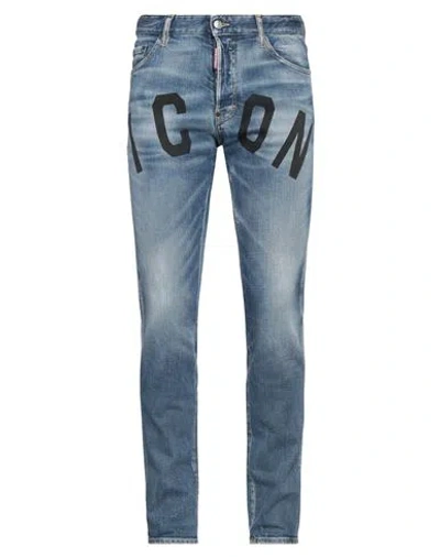 Dsquared2 Icon Man Jeans Blue Size 42 Cotton, Elastane