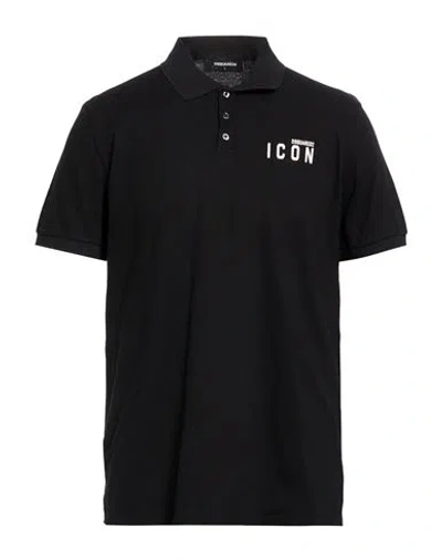 Dsquared2 Icon Man Polo Shirt Black Size L Cotton