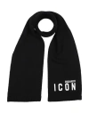 Dsquared2 Icon Man Scarf Black Size - Wool, Viscose, Polyamide, Cashmere In Black