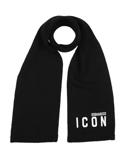 Dsquared2 Icon Man Scarf Black Size - Wool, Viscose, Polyamide, Cashmere