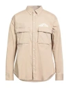 Dsquared2 Icon Man Shirt Sand Size 42 Cotton, Elastane In Animal Print