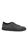 Dsquared2 Icon Man Sneakers Charcoal Size 9 Shearling, Leather In Gray