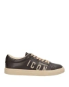 Dsquared2 Icon Man Sneakers Chocolate Brown Size 8 Calfskin In Brown
