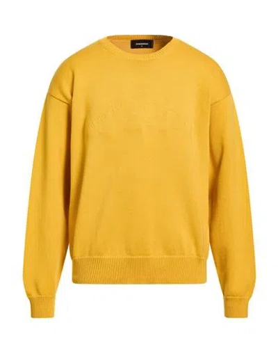 Dsquared2 Icon Man Sweater Marigold Size S Cotton In Yellow