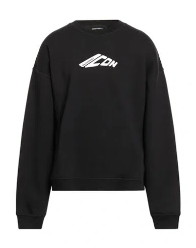 DSQUARED2 DSQUARED2 ICON MAN SWEATSHIRT BLACK SIZE L COTTON, POLYESTER
