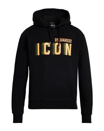 Dsquared2 Icon Man Sweatshirt Black Size M Cotton, Elastane