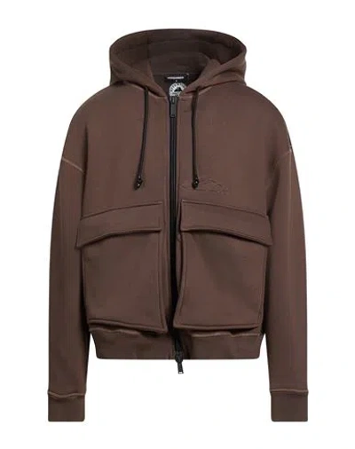Dsquared2 Icon Man Sweatshirt Brown Size M Cotton, Polyester