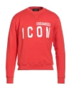 Dsquared2 Icon Man Sweatshirt Coral Size Xs Cotton In Red