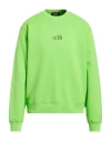 Dsquared2 Icon Man Sweatshirt Lime Green Size L Cotton, Elastane In Green