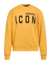 Dsquared2 Icon Man Sweatshirt Marigold Size L Cotton In Yellow