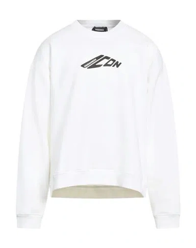 Dsquared2 Icon Man Sweatshirt White Size Xl Cotton, Polyester
