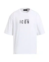 Dsquared2 Icon Man T-shirt White Size L Cotton In White