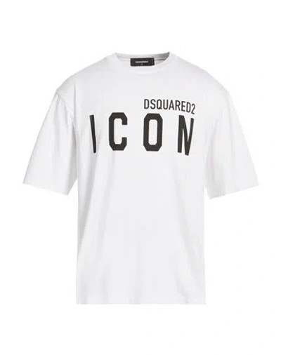 Dsquared2 Icon Man T-shirt White Size L Cotton