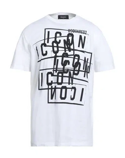 Dsquared2 Icon Man T-shirt White Size M Cotton