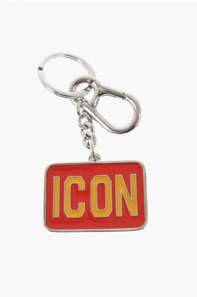 Dsquared2 Icon Metal Keyring With Logoed Pendant