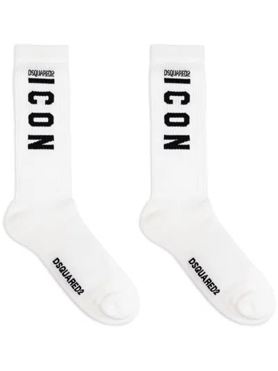 Dsquared2 Icon Mid-calf Socks In White