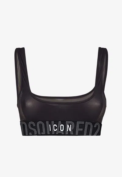 Dsquared2 Icon-motif Bandeau Sports Bra In Multi
