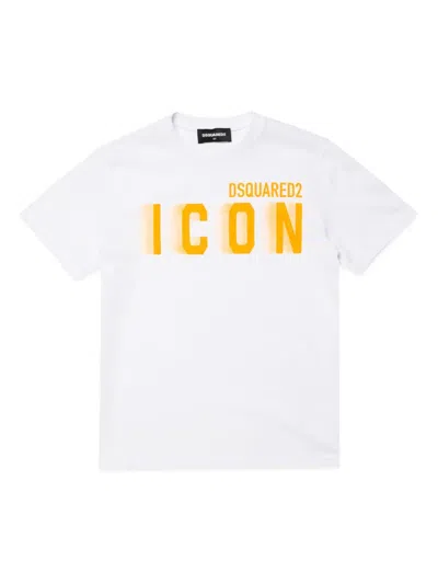 Dsquared2 Kids' Icon-motif Cotton T-shirt In White