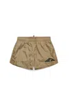 Dsquared2 Icon New Generation Branded Boxer Swimsuit In Beige