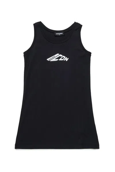 Dsquared2 Kids' Icon New Generation Branded Cover-up Dress In Black