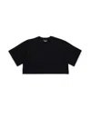 Dsquared2 Icon New Generation Branded Cropped T-shirt In Black