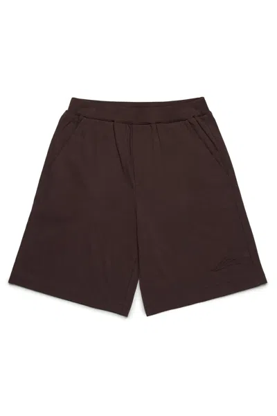 Dsquared2 Icon New Generation Branded Jersey Shorts In Brown