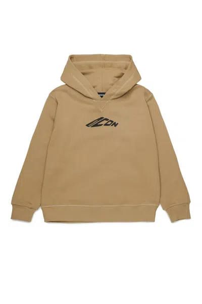 Dsquared2 Icon New Generation Branded Sweatshirt In Beige