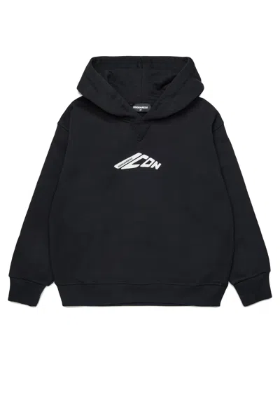 Dsquared2 Icon New Generation Branded Sweatshirt In Black