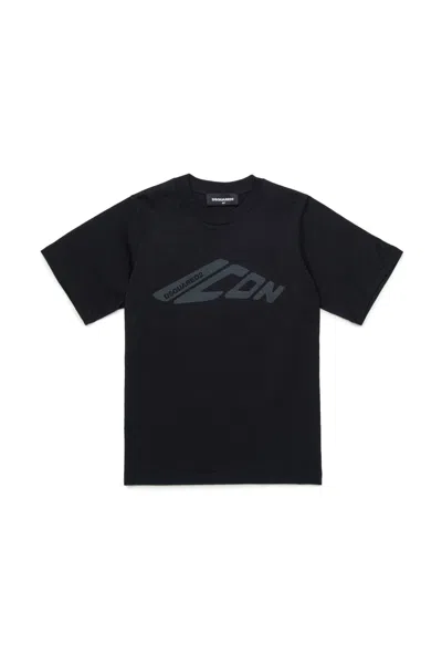 Dsquared2 Icon New Generation Branded T-shirt In Black