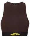 Dsquared2 Icon New Generation Cutout Sports Bra In Dk Brown