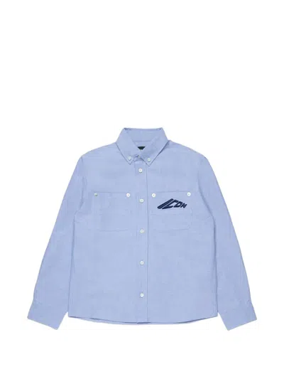 Dsquared2 Kids' Icon New Generation Denim Shirt In Blue