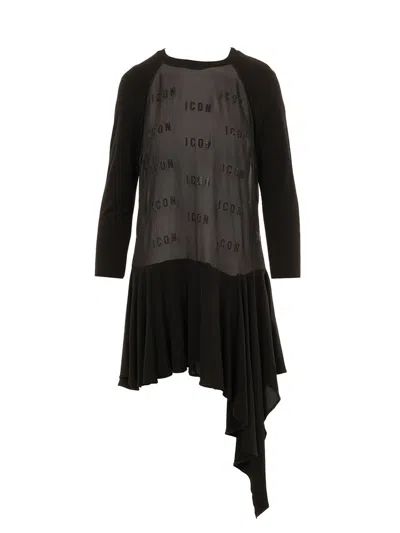 Dsquared2 Monogram Mini Dress In Black