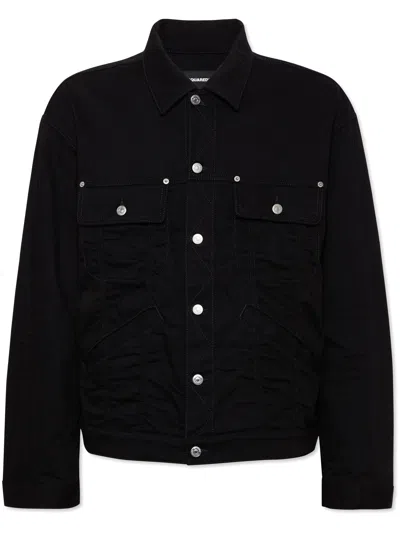Dsquared2 Icon New Generation Oversized Jean Jacket In Black