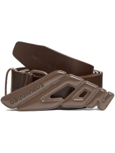 Dsquared2 Icon New Generation-plaque Belt In Brown