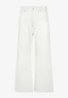 Dsquared2 Wide-leg Denim Trousers With Practical Pockets In Off-white
